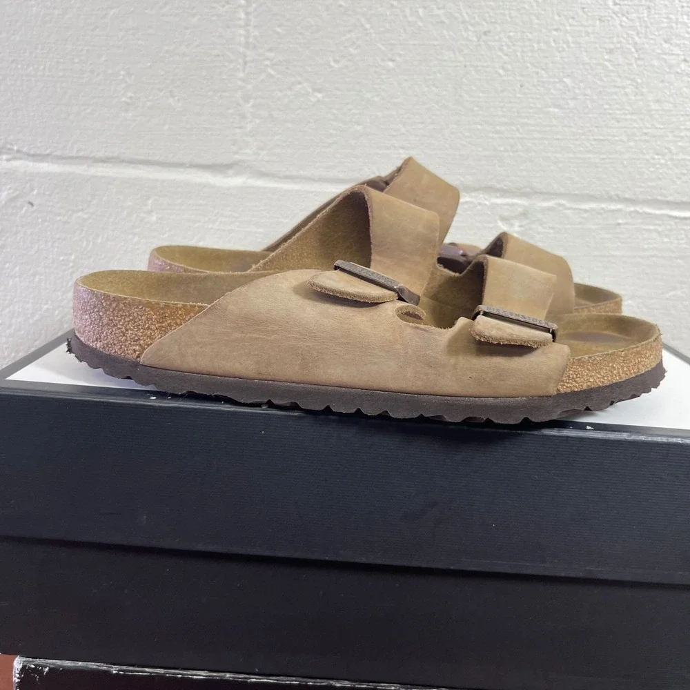 Birkenstock Arizona Brown Nubuck Sandals Slide Slip On Men's Size 41 EU/8 US
